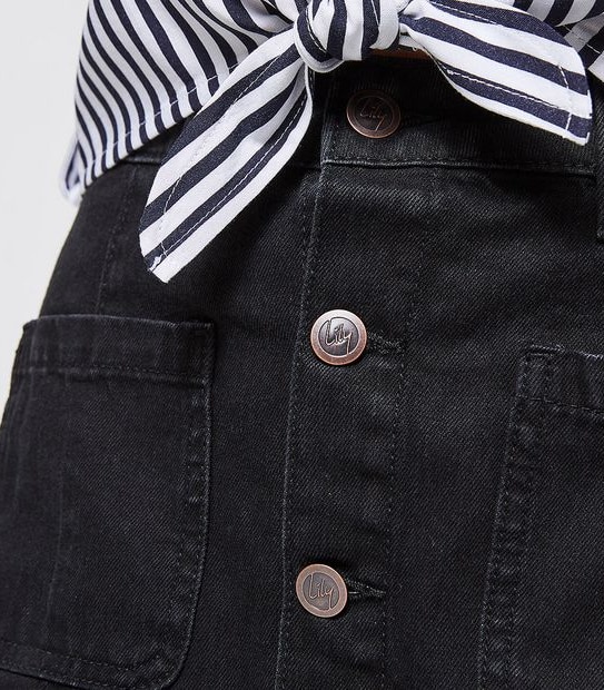 Lily Loves Denim Mini Skirt - Black