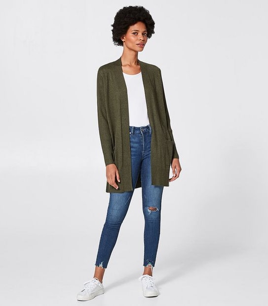 Edge-To-Edge Cardigan - Khaki Green