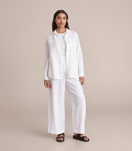 European Linen Wide Leg Pants