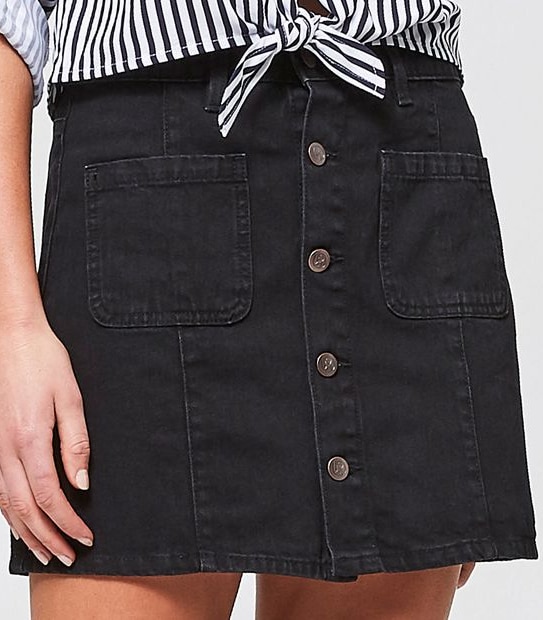 Lily Loves Denim Mini Skirt - Black