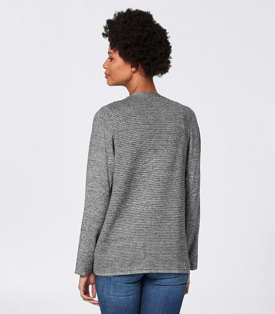 Short Edge-To-Edge Cardigan - Black/White Marle