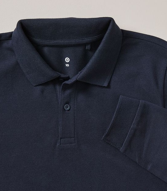 Long Sleeve Polo Top - Navy Blue | Target Australia