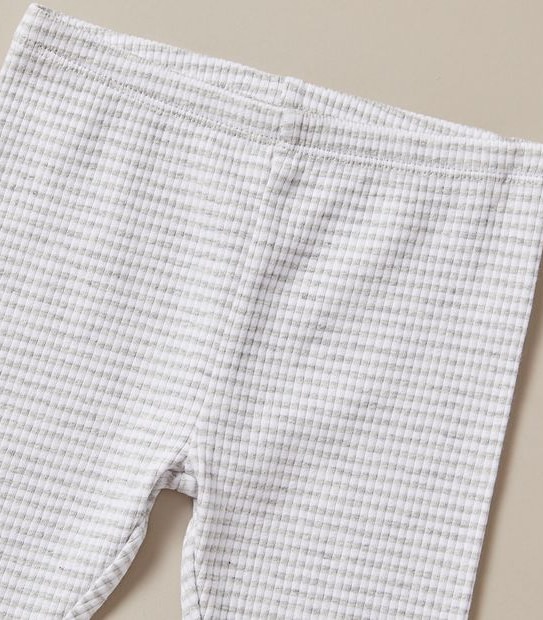 Baby Organic Cotton Rib Stripe Leggings 2 of 3