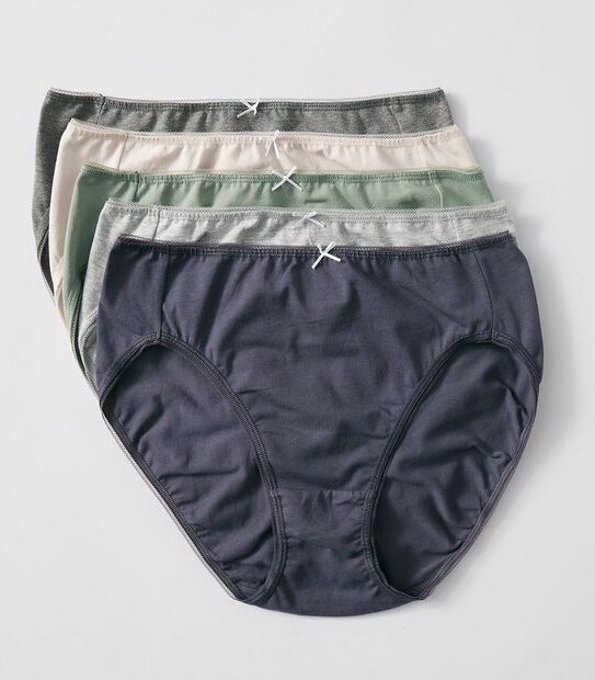 5 Pack Cotton/Elastane High Cut Briefs