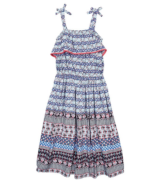 Girls' Shell Print Maxi Dress