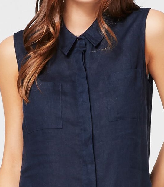 Sleeveless Linen Shirt