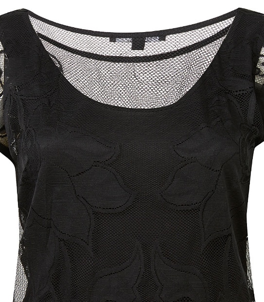 Belle Curve Batwing Mesh Top