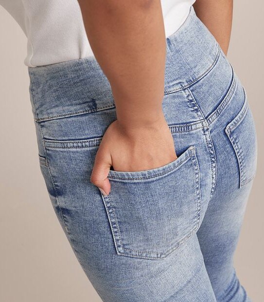 Lydia High Rise Crop Length Denim Jeggings 