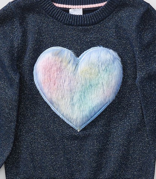 Faux Fur Glitter Knit Jumper