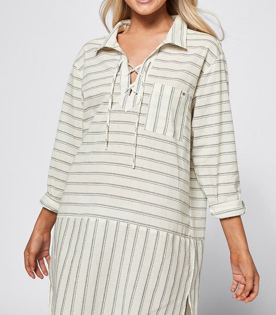Piping Hot Striped Cover Up Dress
