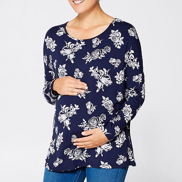 Maternity Long Sleeve Drop Shoulder Top Maternity Long Sleeve Drop Shoulder Top