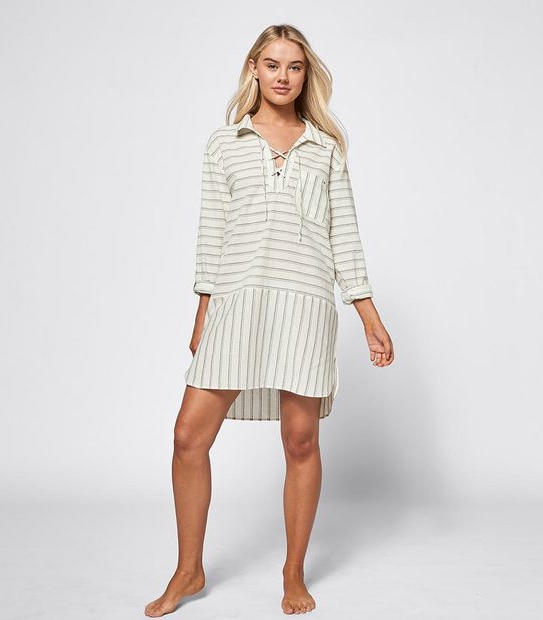 Piping Hot Striped Cover Up Dress