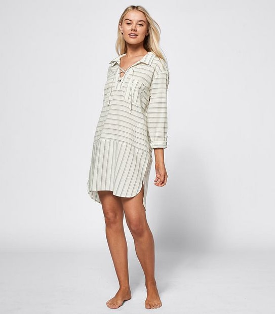 Piping Hot Striped Cover Up Dress