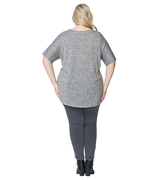 Belle Curve Textured T-Shirt - Grey Marle 4 of 5