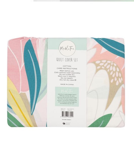 Mable Tan Quilt Cover Set - Proteas - Queen Bed