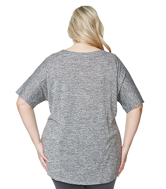 Belle Curve Textured T-Shirt - Grey Marle 5 of 5