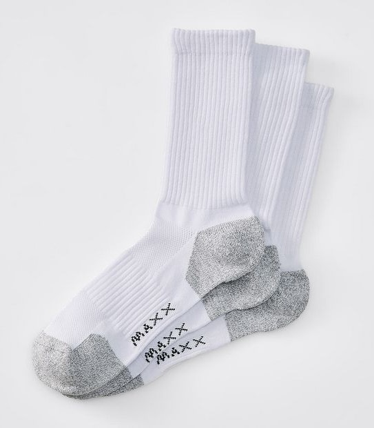 Maxx 3 Pack Performance Crew Socks - White / Multi | Target Australia