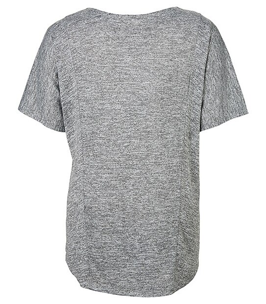 Belle Curve Textured T-Shirt - Grey Marle