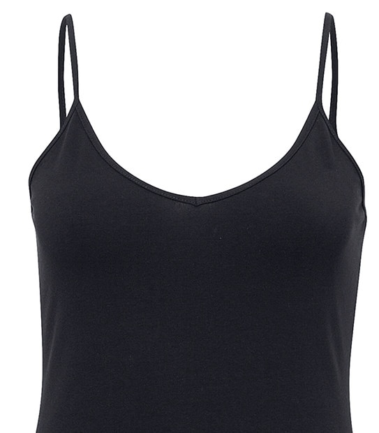 Basic Lip Elastic Singlet - Black