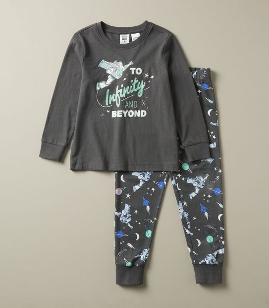 Kids Unisex Family Matching Disney Glow-In-The-Dark Buzz Lightyear Cotton Pyjama Set