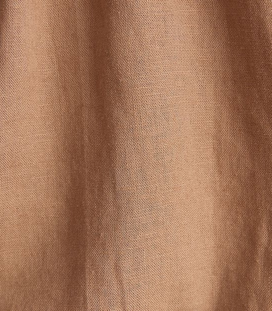 Linen Blended Off Shoulder Blouson Blouse