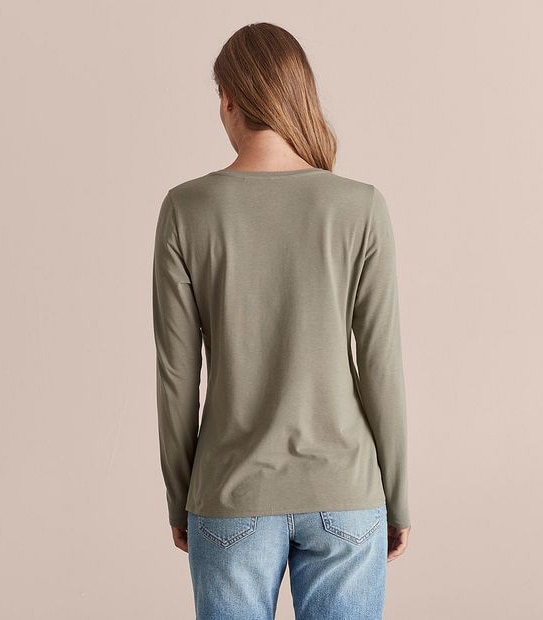 Organic Cotton Long Sleeve Crew Neck T-Shirt