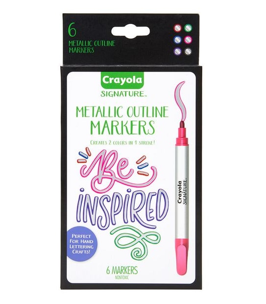 Crayola Signature 6 Pack Metallic Outline Markers