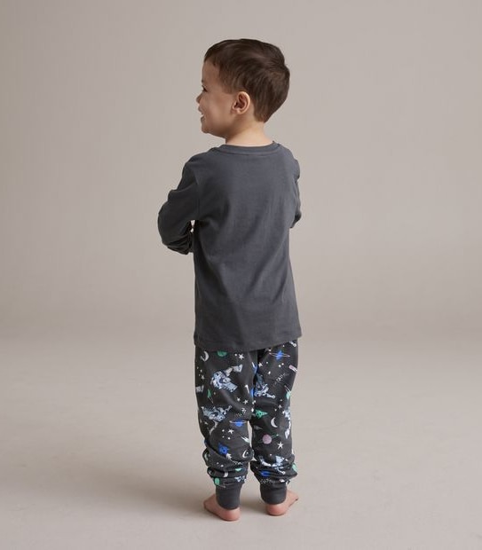 Kids Unisex Family Matching Disney Glow-In-The-Dark Buzz Lightyear Cotton Pyjama Set