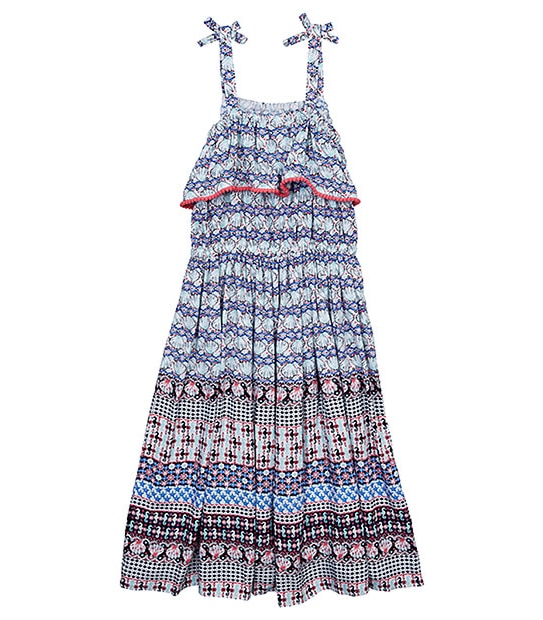 Girls' Shell Print Maxi Dress