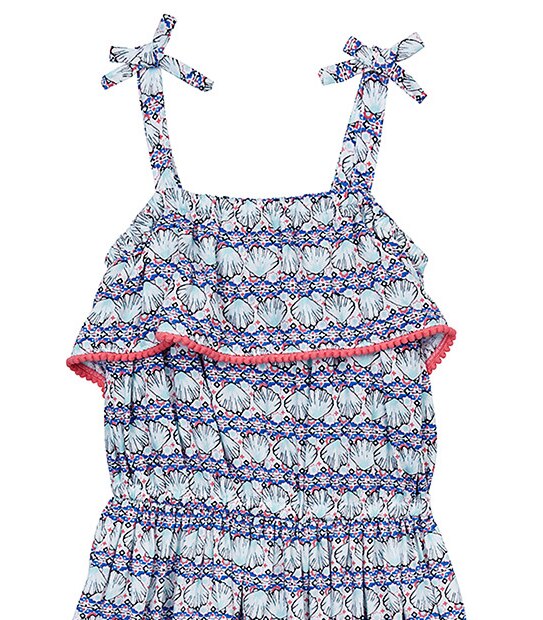 Girls' Shell Print Maxi Dress