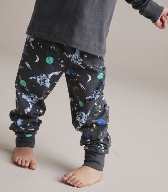 Kids Unisex Family Matching Disney Glow-In-The-Dark Buzz Lightyear Cotton Pyjama Set