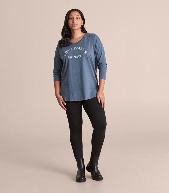 Curve Long Sleeve Scoop Neck T-Shirt