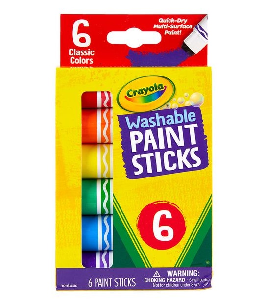 Crayola Washable 6 Pack Paint Sticks