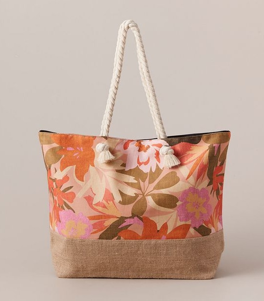 Beach Tote Bag - Graphic Floral