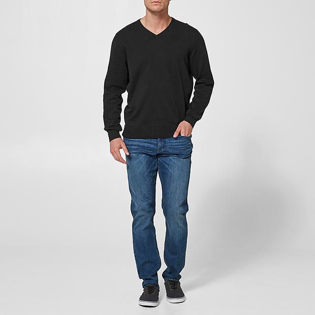 Australian Cotton V-Neck Jumper - Black | Target Australia