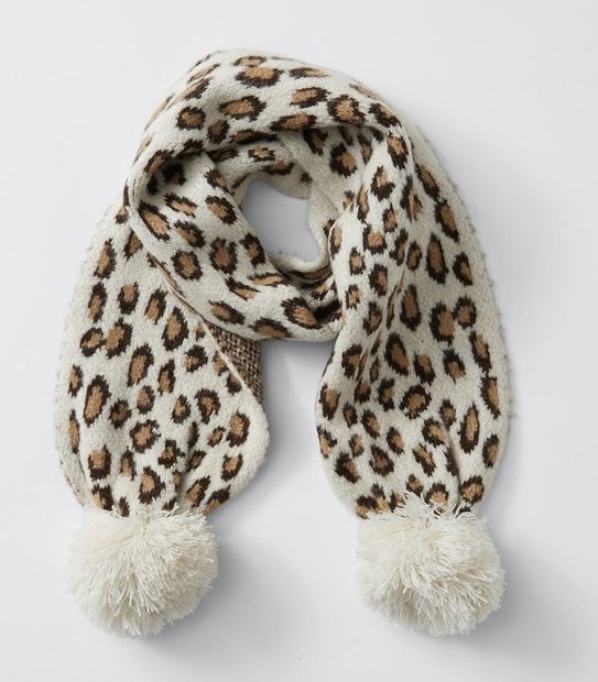 Animal Print Knit Scarf