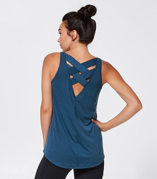 Active Crossback Tank - Teal Blue