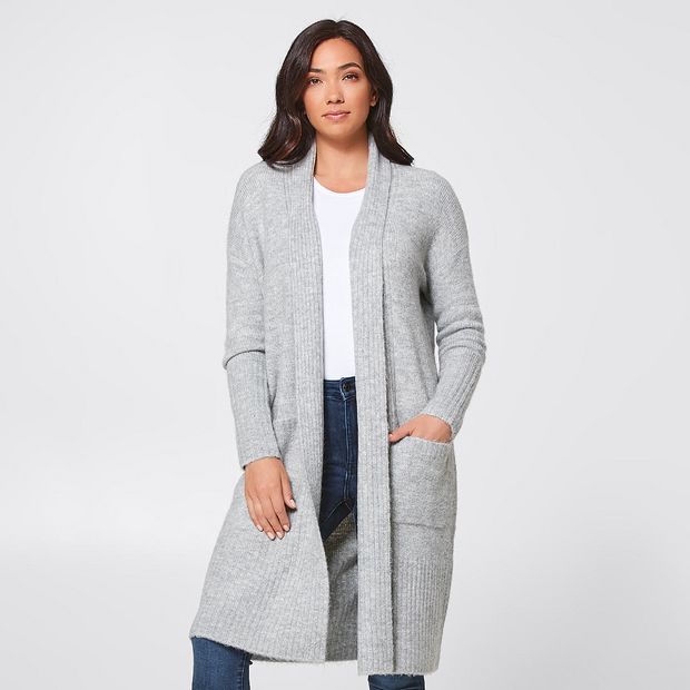 Maxi Edge To Edge Cardigan Light Grey Marle Target Australia