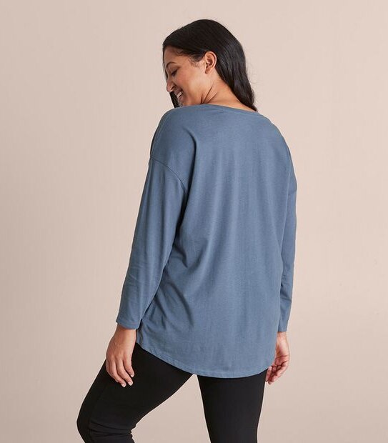 Curve Long Sleeve Scoop Neck T-Shirt