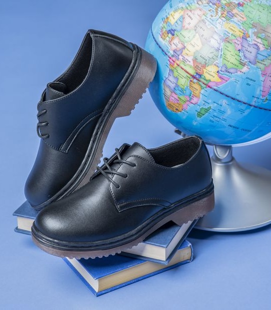 Kids Gro Shu Leather Smooth Lace-Up School Shoes