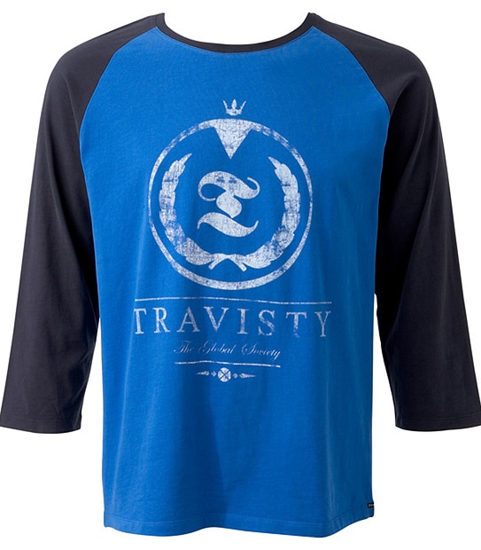 Men's Travisty Crown Print Raglan T-Shirt - Blue / Navy