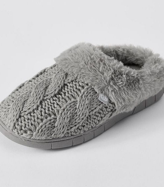 Piping Hot Shirley II Knitted Slippers - Grey