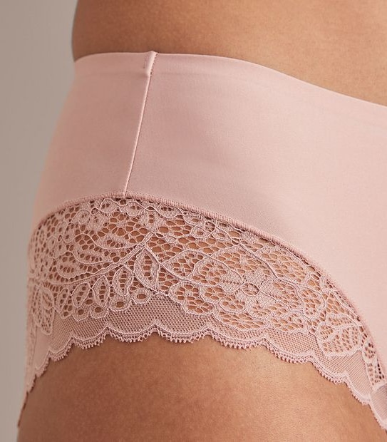 Bella Bonded Microfibre and Lace Midi Briefs; Style: LMD98989