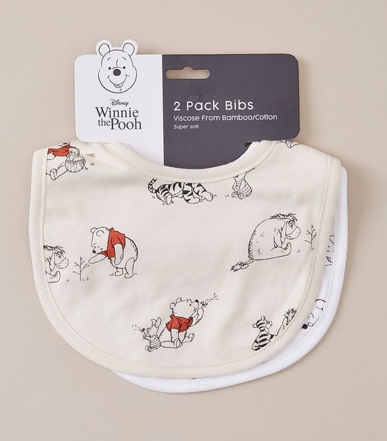 Disney Winnie The Pooh Bamboo 2 Pack Bibs