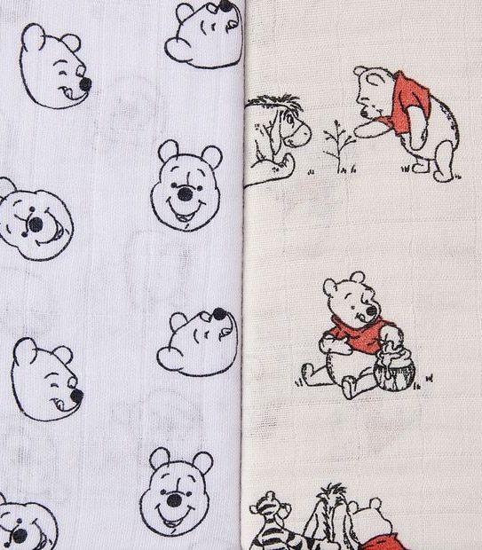 Disney Winnie The Pooh Bamboo 2 Pack Muslin Wraps