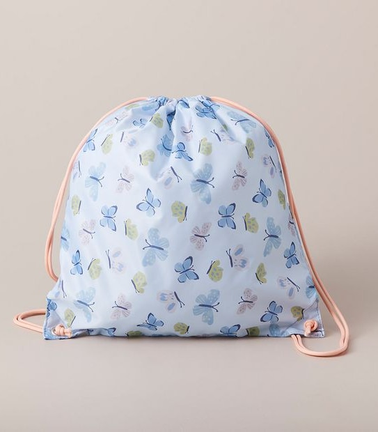 Kids Butterfly Drawstring Tote Bag