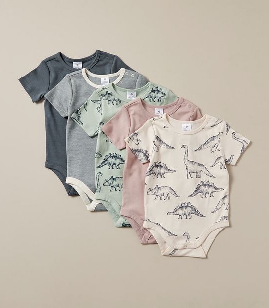 5 Pack Baby Organic Cotton Bodysuits