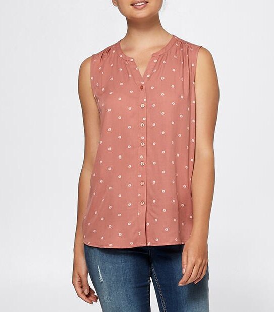 Button Through Sleeveless Shirt