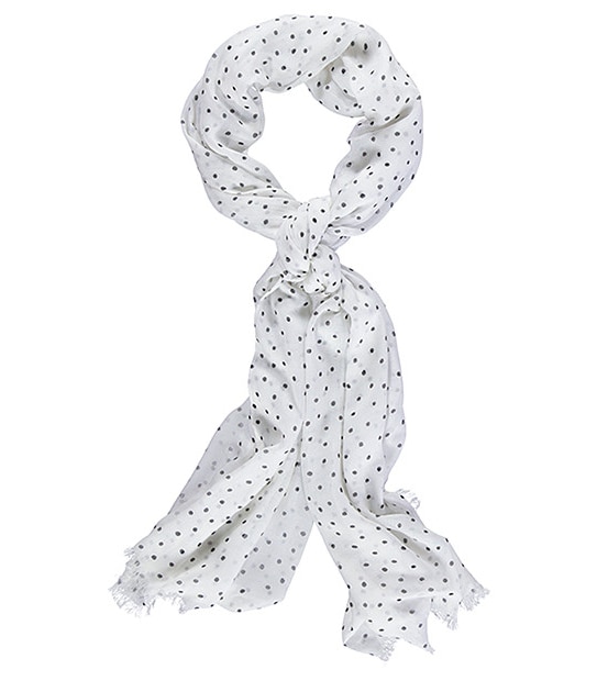 Spot Scarf - White