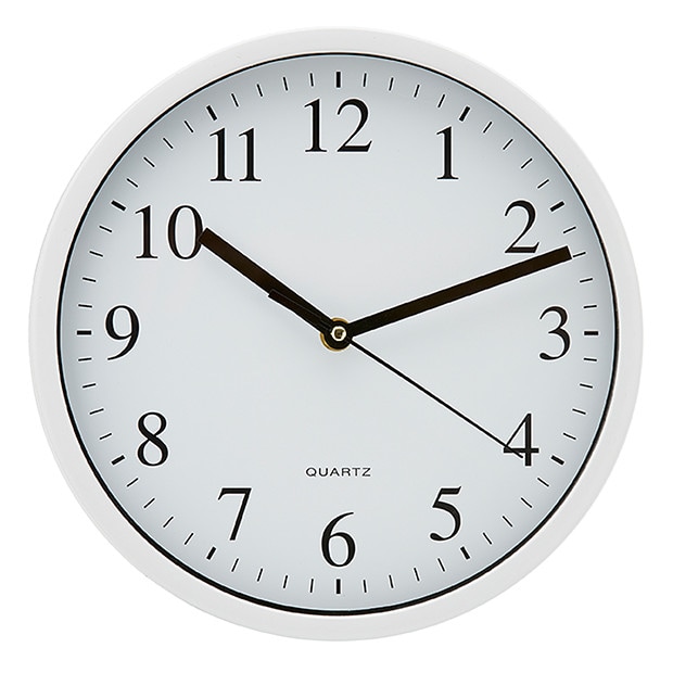 25cm Round Plastic Wall Clock White Target Australia